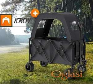 BigDean XXL sklopiva kolica sa krovom i debelim gumama - HIT